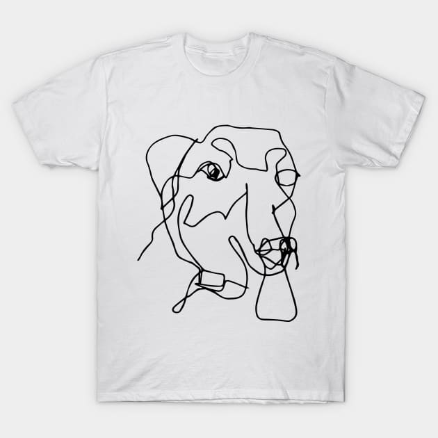 Leon the Labsky Blind Contour Illustration T-Shirt by jopeezapido